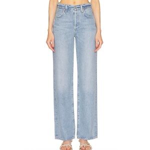 Citizens of Humanity Annina Wide Leg Jeans in Alemayde Light Wash Denim Blue 26